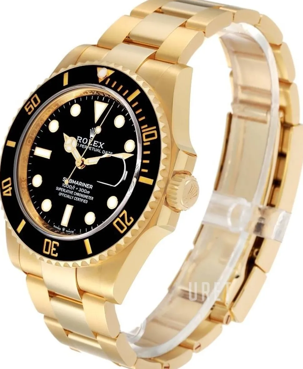 Svart/18 karat vitt guld Ø41 mm