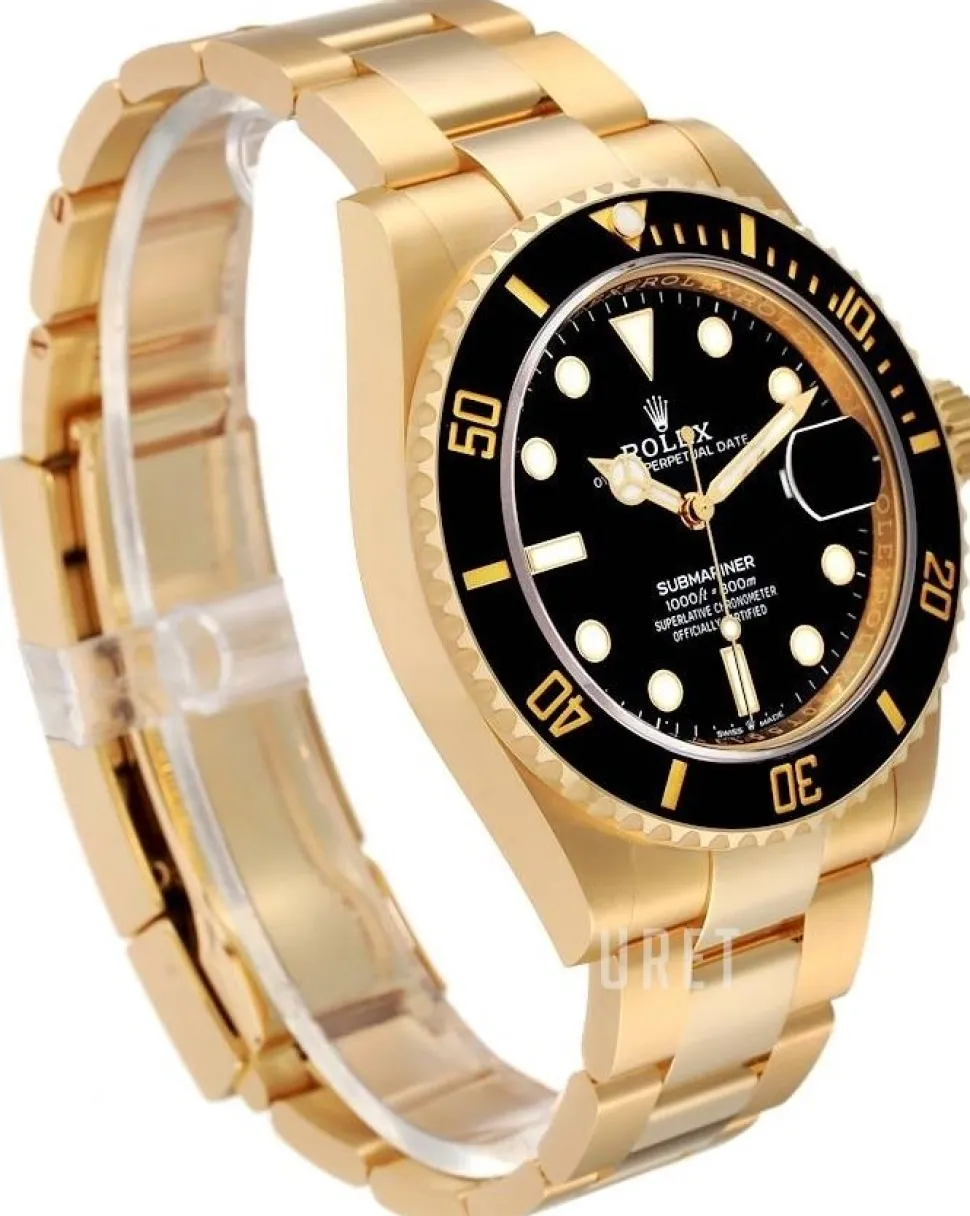 Svart/18 karat vitt guld Ø41 mm