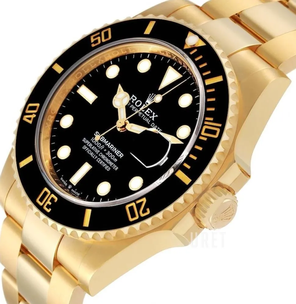 Svart/18 karat vitt guld Ø41 mm