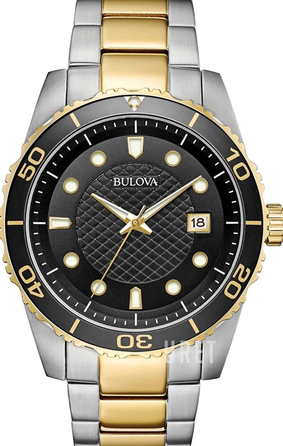 Svart/Gulguldtonat stål Ø43 mm