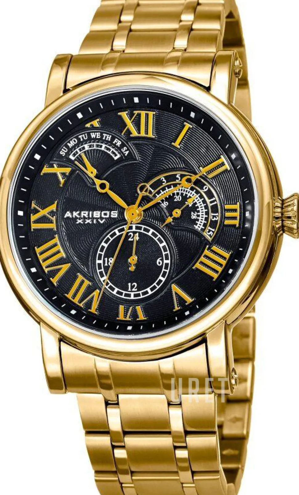 Svart/Gulguldtonat stål Ø46 mm