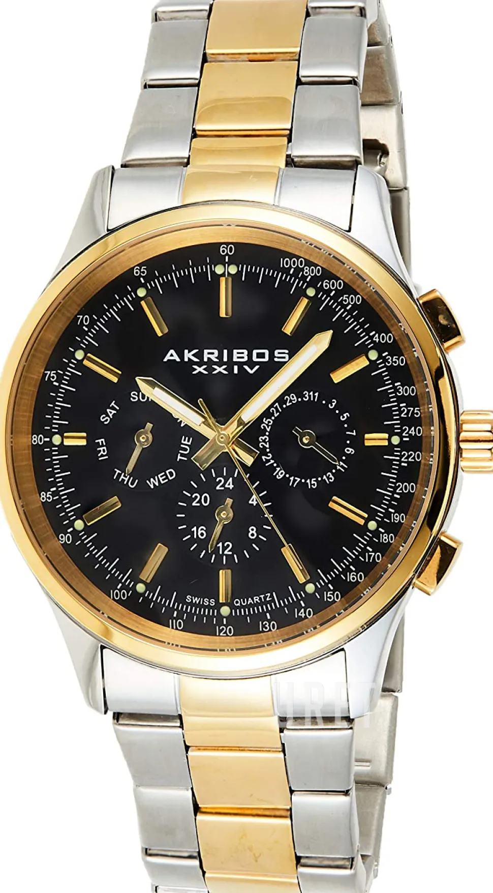 Svart/Gulguldtonat stål Ø43 mm