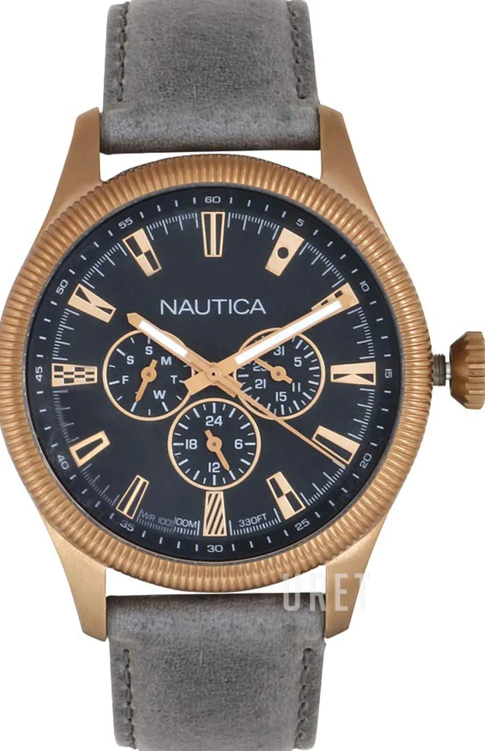 Svart/Läder Ø44 mm