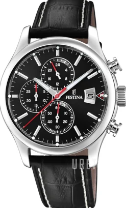 Svart/Läder Ø43 mm