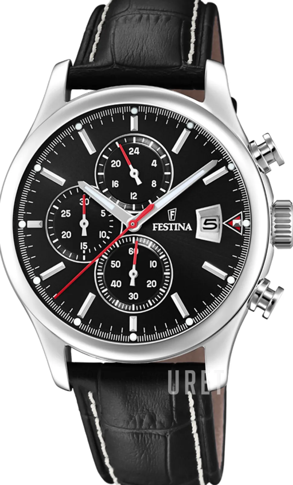 Svart/Läder Ø43 mm