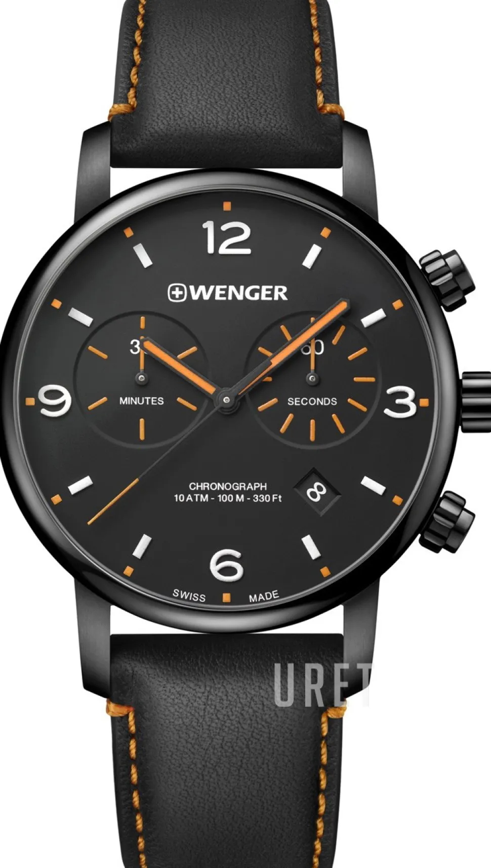 Svart/Läder Ø44 mm