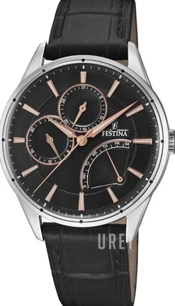 Svart/Läder Ø41 mm