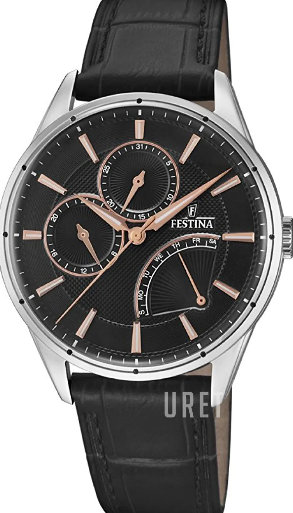 Svart/Läder Ø41 mm