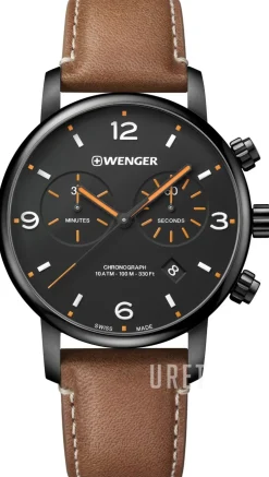 Svart/Läder Ø44 mm