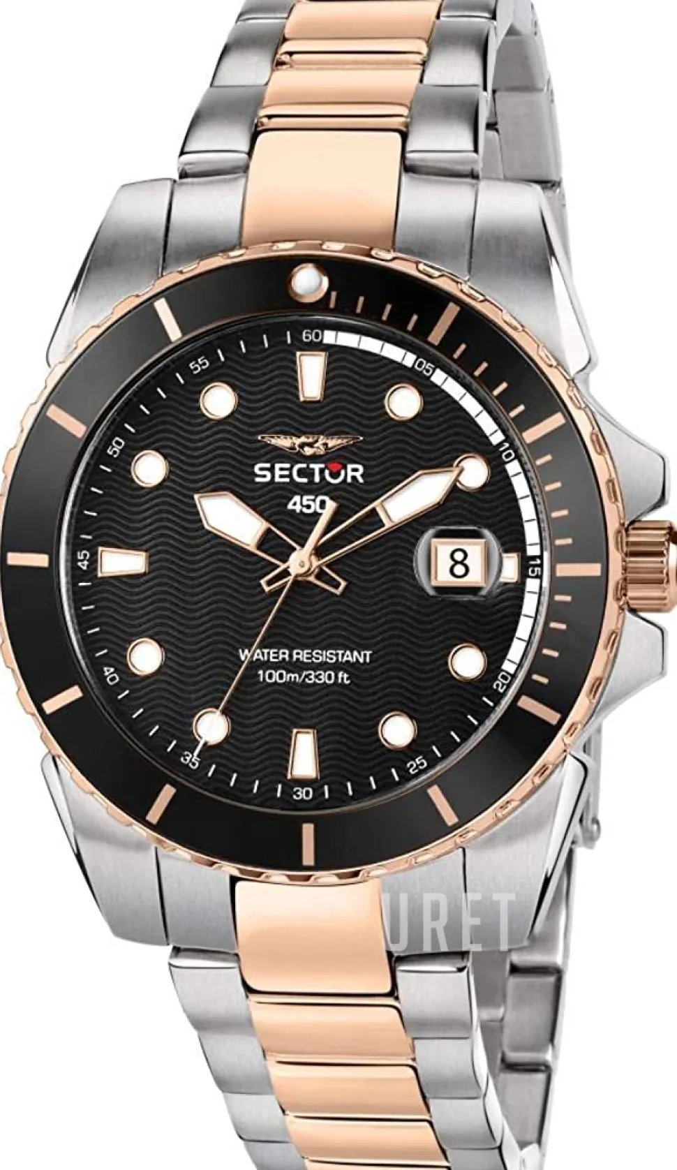 Svart/Roséguldstonat stål Ø41 mm