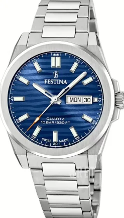 Swiss Made Blå/Stål Ø40 mm