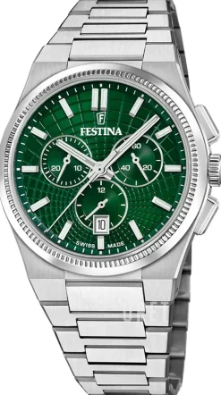 Swiss Made Grön/Stål Ø42.5 mm