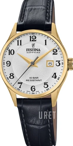 Swiss Made Silverfärgad/Läder Ø29 mm