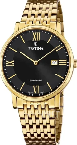 Swiss Made Svart/Gulguldtonat stål Ø39 mm