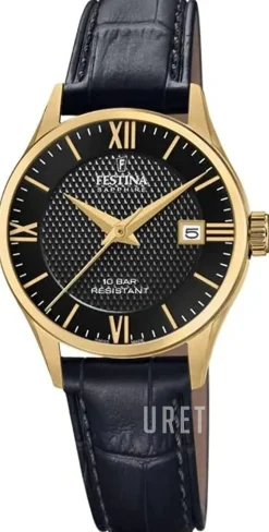 Swiss Made Svart/Läder Ø29 mm