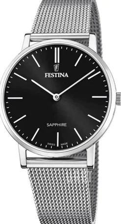 Swiss Made Svart/Stål Ø39 mm