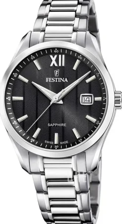 Swiss Made Svart/Stål Ø37.5 mm