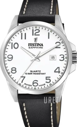 Swiss Made Vit/Läder Ø41 mm