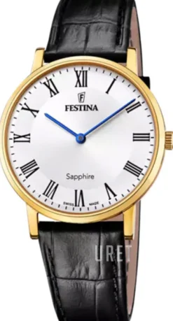 Swiss Made Vit/Läder Ø39 mm