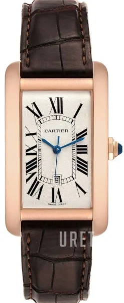 Tank Americaine Large Silverfärgad/Läder 41.6x22.6 mm