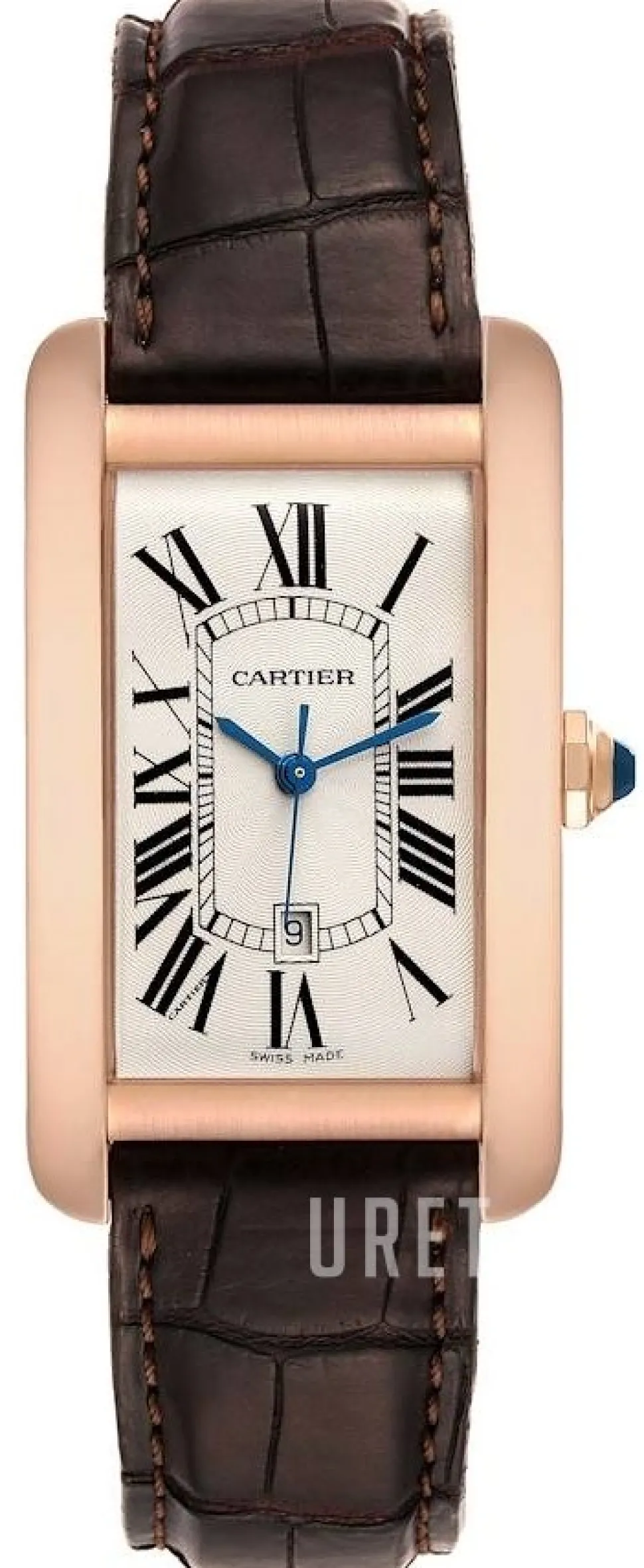 Tank Americaine Large Silverfärgad/Läder 41.6x22.6 mm