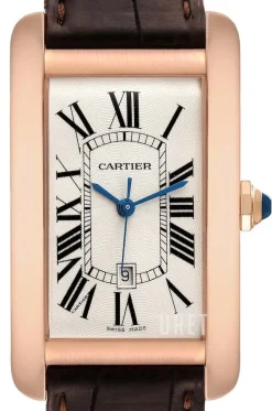 Tank Americaine Large Silverfärgad/Läder 41.6x22.6 mm