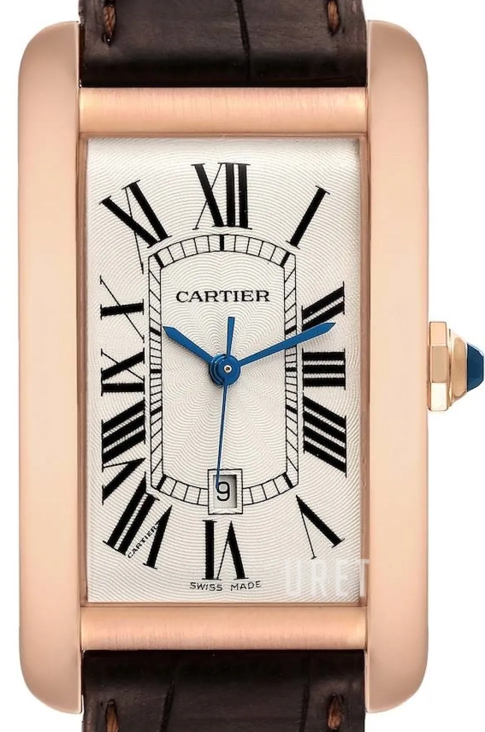 Tank Americaine Large Silverfärgad/Läder 41.6x22.6 mm