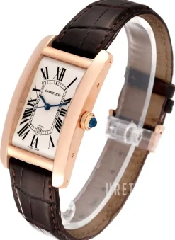 Tank Americaine Large Silverfärgad/Läder 41.6x22.6 mm