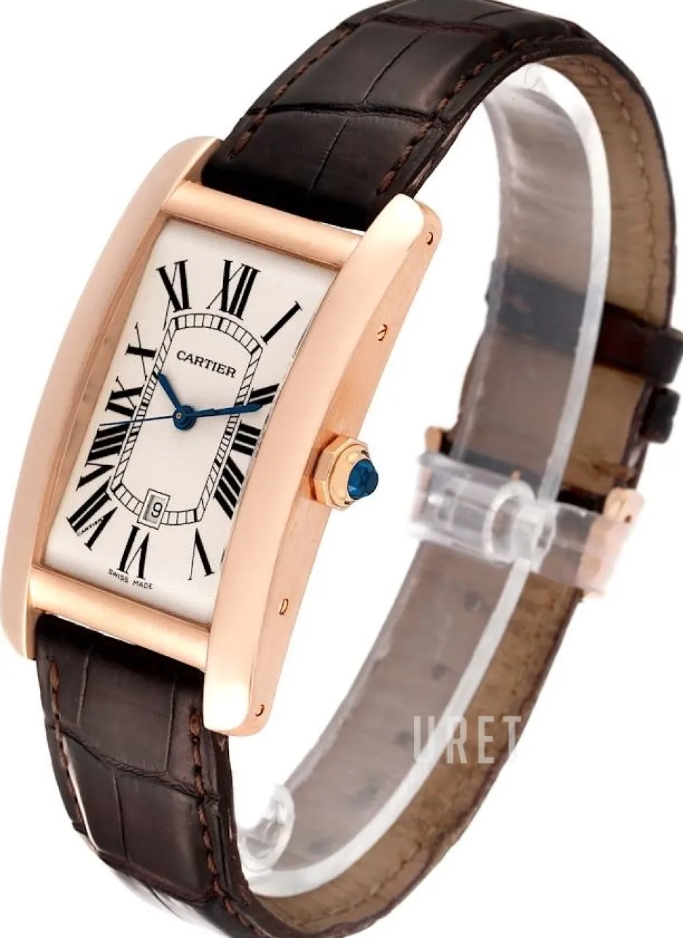 Tank Americaine Large Silverfärgad/Läder 41.6x22.6 mm