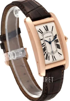 Tank Americaine Large Silverfärgad/Läder 41.6x22.6 mm