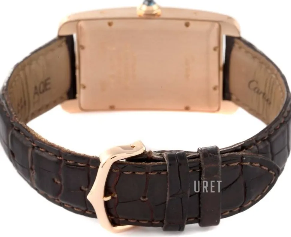 Tank Americaine Large Silverfärgad/Läder 41.6x22.6 mm