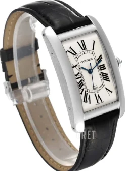 Tank Americaine Large Silverfärgad/Läder 45.1x26.6 mm