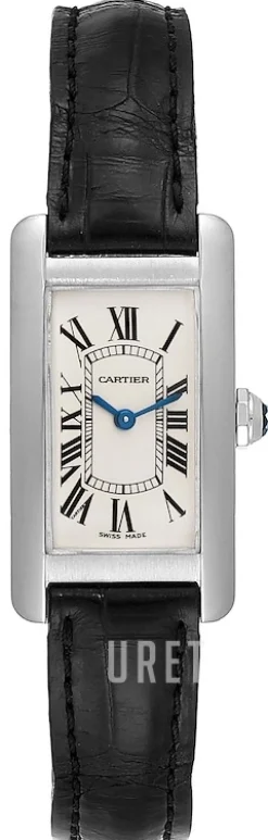 Tank Americaine Small Silverfärgad/Läder 34.8x19 mm