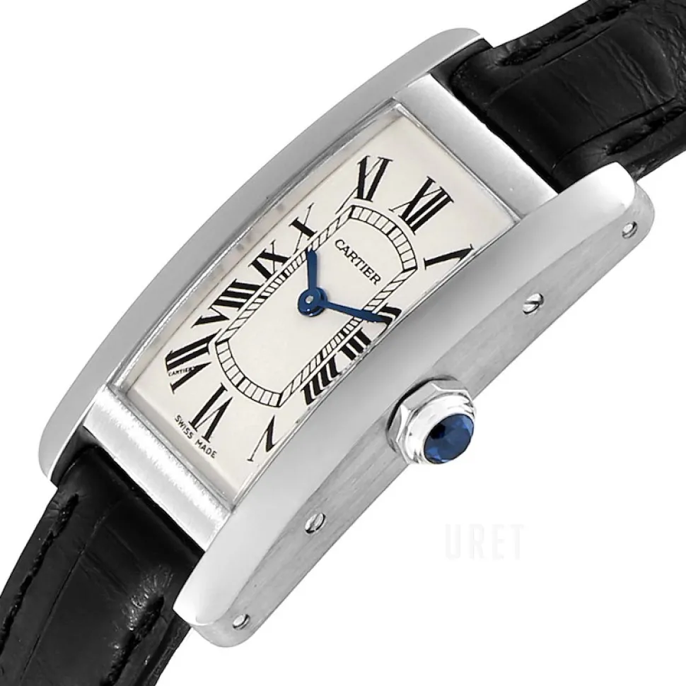 Tank Americaine Small Silverfärgad/Läder 34.8x19 mm