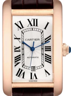 Tank Americaine X-Large Silverfärgad/Läder 31.4x52 mm