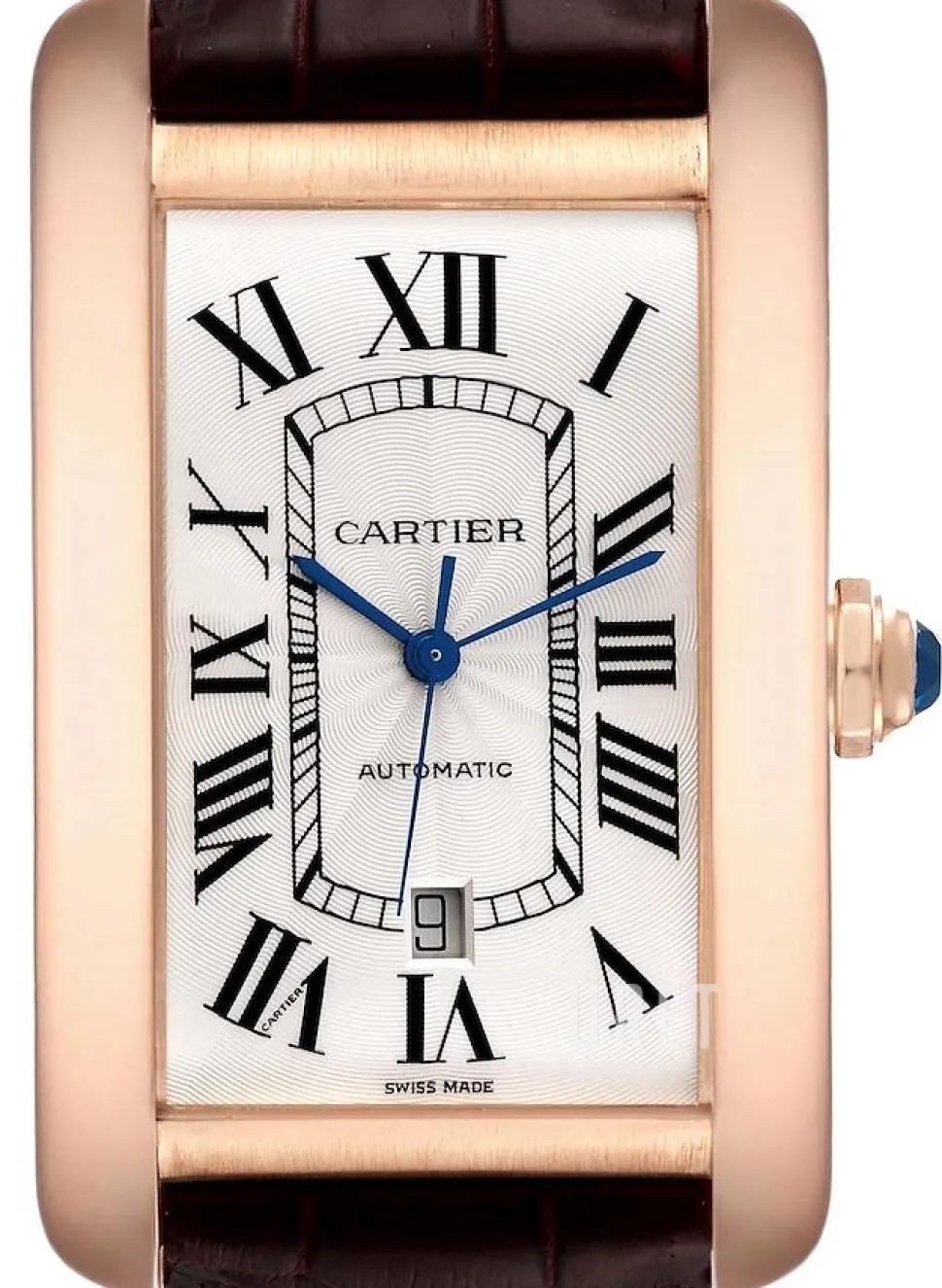 Tank Americaine X-Large Silverfärgad/Läder 31.4x52 mm