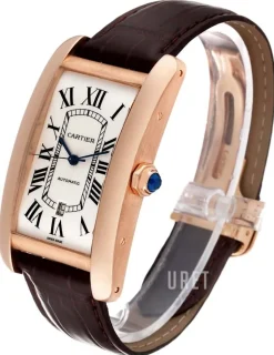 Tank Americaine X-Large Silverfärgad/Läder 31.4x52 mm