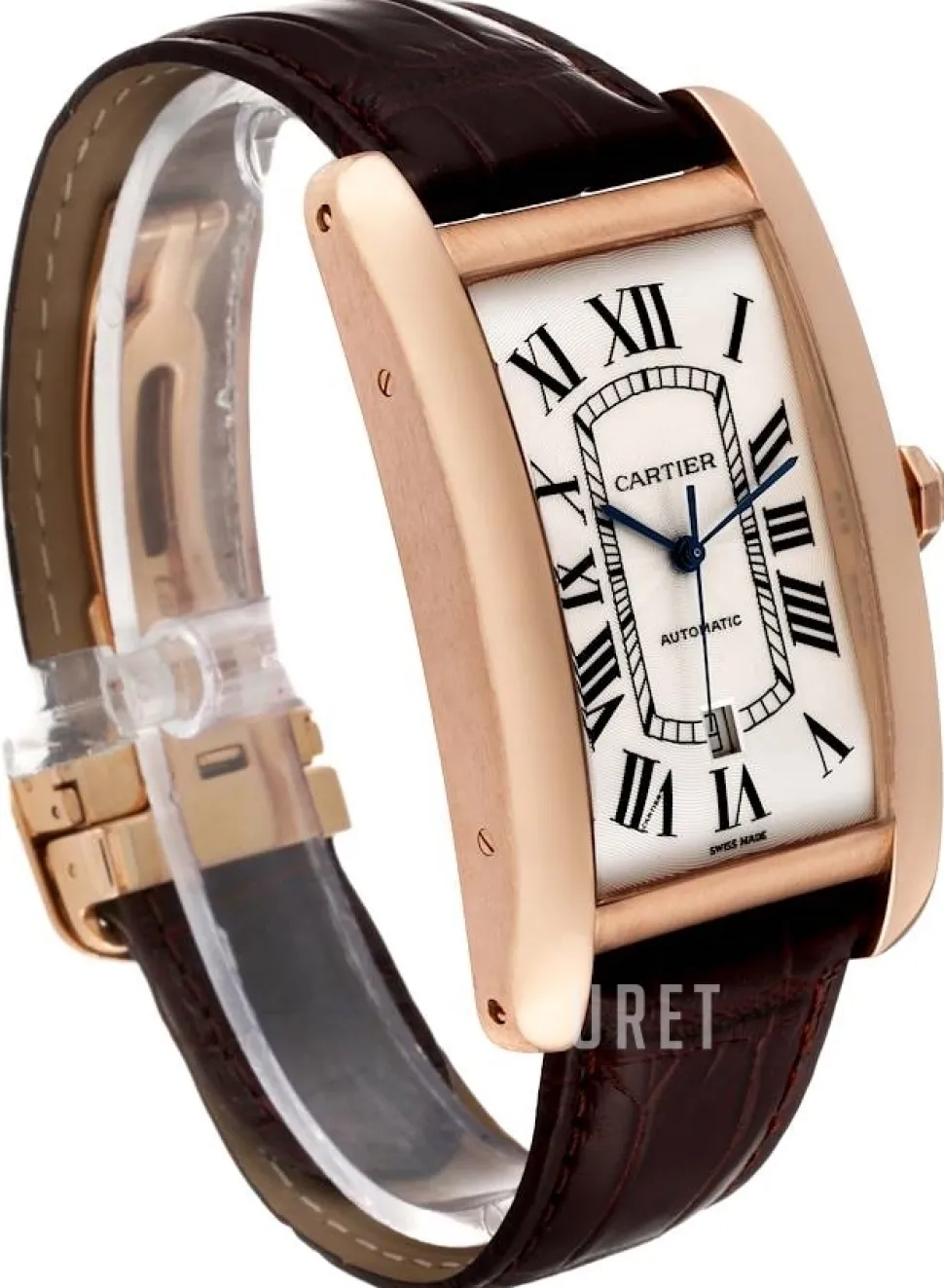 Tank Americaine X-Large Silverfärgad/Läder 31.4x52 mm