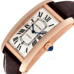 Tank Americaine X-Large Silverfärgad/Läder 31.4x52 mm