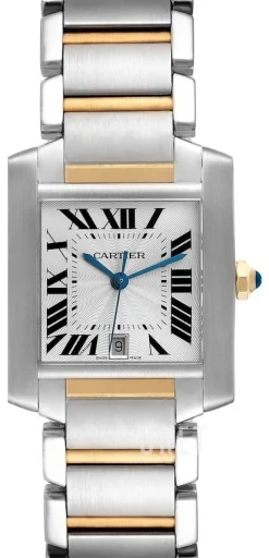 Tank Francaise Large Silverfärgad/Stål 36.5x28.15 mm