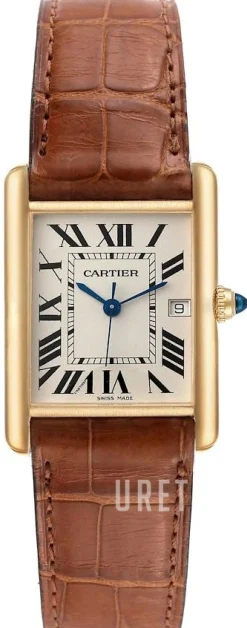 Tank Louis Silverfärgad/Läder 34x27 mm