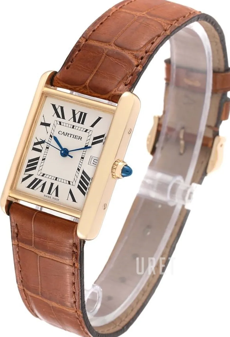 Tank Louis Silverfärgad/Läder 34x27 mm