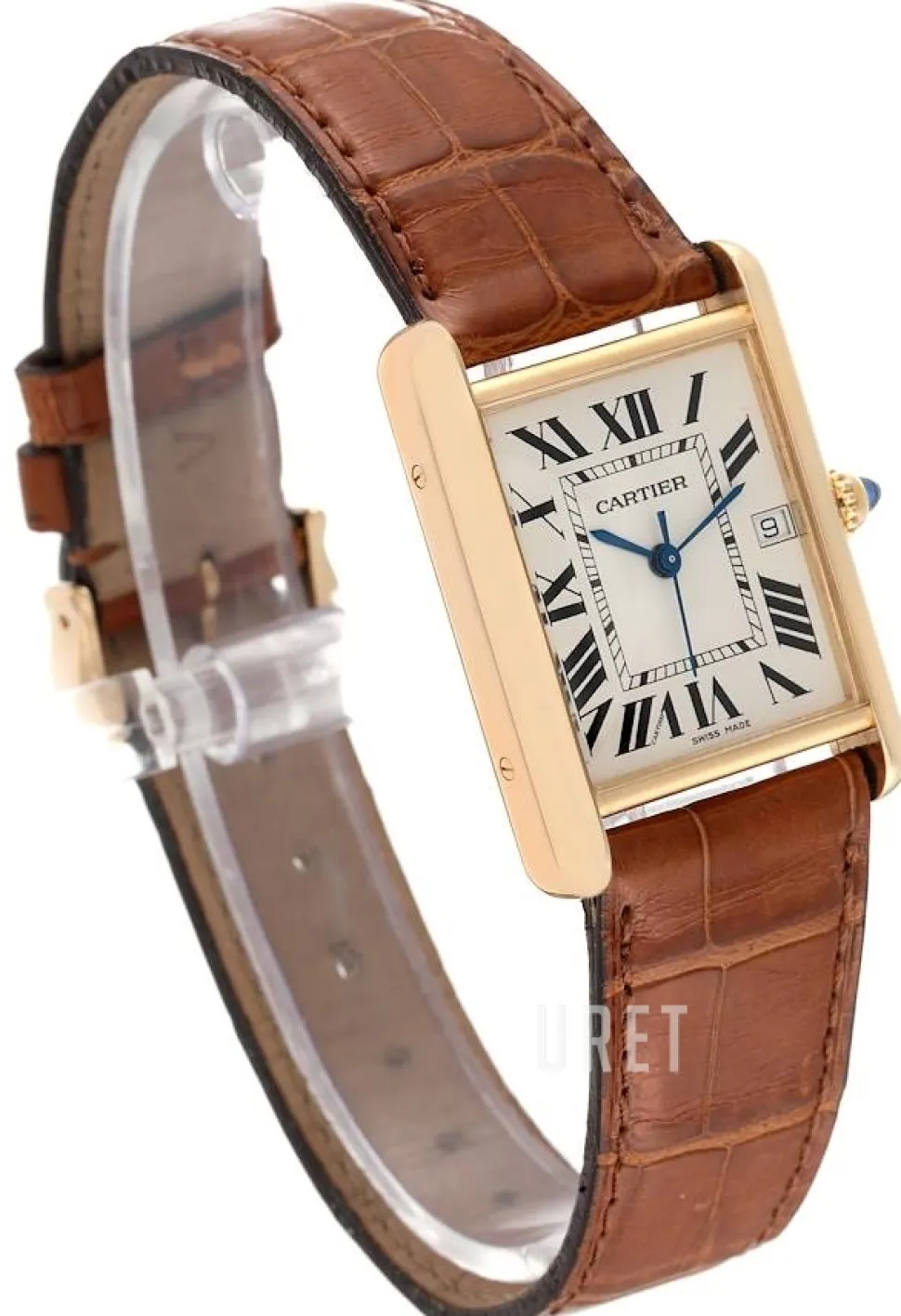 Tank Louis Silverfärgad/Läder 34x27 mm