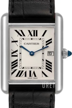 Tank Louis Silverfärgad/Läder 34x27 mm