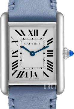 Tank Must Silverfärgad/Läder 33.7x25.5 mm