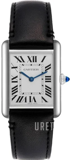 Tank Must Silverfärgad/Läder 33.7x25.5 mm