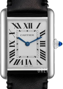 Tank Must Silverfärgad/Läder 33.7x25.5 mm