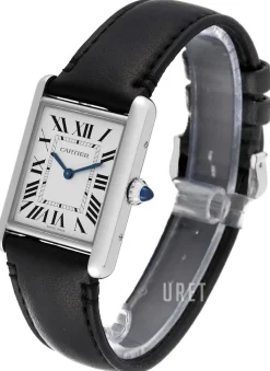 Tank Must Silverfärgad/Läder 33.7x25.5 mm