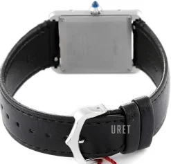 Tank Must Silverfärgad/Läder 33.7x25.5 mm