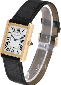 Tank Solo Large Silverfärgad/Läder 34.8x27.4 mm